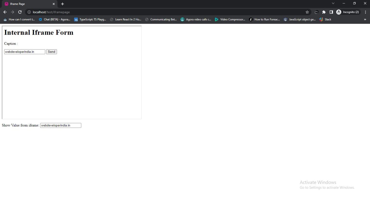 How to pass value from iframe to parent - webdeveloperindia.in | Web ...