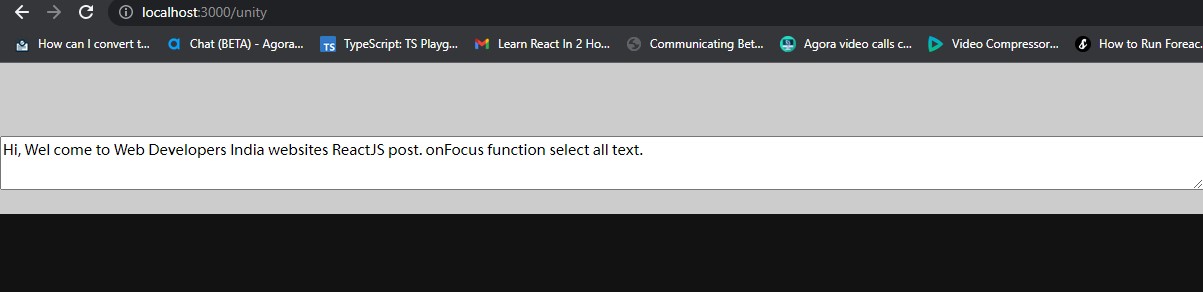 How to select all text content of input textarea in ReactJS ...